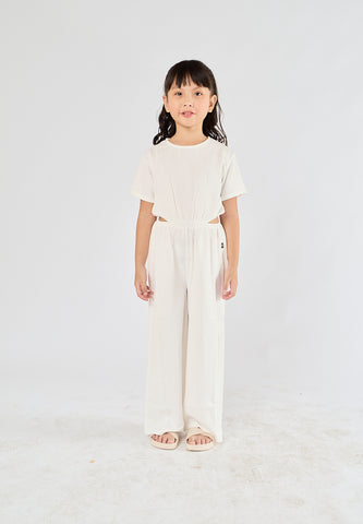 Mossimo Kids Monique White textured Cut Out Jumpsuit