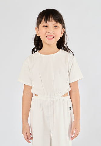 Mossimo Kids Monique White textured Cut Out Jumpsuit