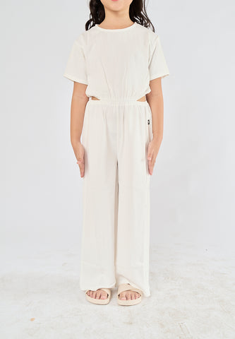 Mossimo Kids Monique White textured Cut Out Jumpsuit