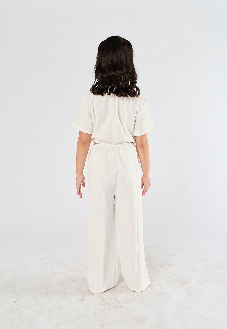 Mossimo Kids Monique White textured Cut Out Jumpsuit