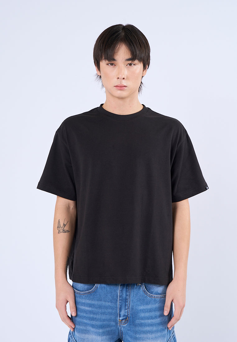 Mossimo Tyler Black Round Neck Cropped Fit Tee