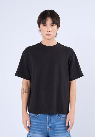 Mossimo Tyler Black Round Neck Cropped Fit Tee