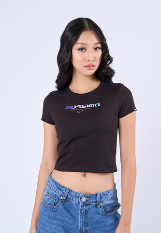 Mossimo Megan Black New Generation Cropped Fit Tee