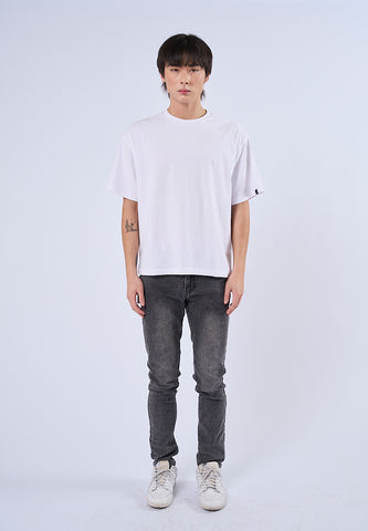 Mossimo Tyler White Round Neck Cropped Fit Tee