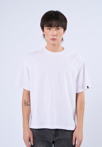 Mossimo Tyler White Round Neck Cropped Fit Tee