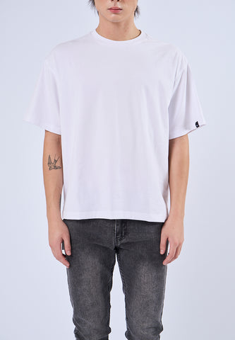 Mossimo Tyler White Round Neck Cropped Fit Tee
