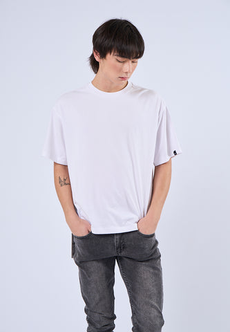 Mossimo Tyler White Round Neck Cropped Fit Tee