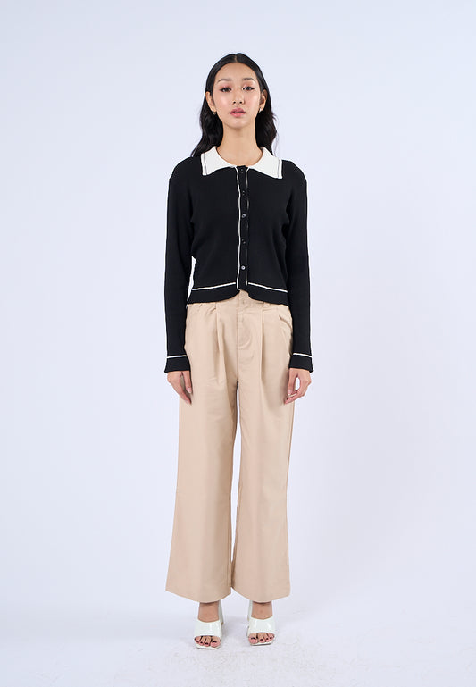 Mossimo Serene Black White Vintage Knits Top Long Sleeves