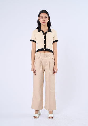 Mossimo Chelsea Off White Black Cardigan Cropped Top