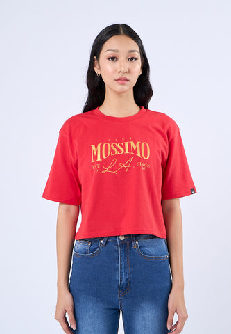 Mossimo Sam Red Modern Cropped Fit Tee