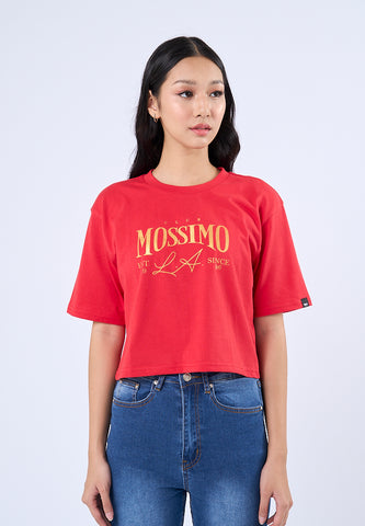 Mossimo Sam Red Modern Cropped Fit Tee