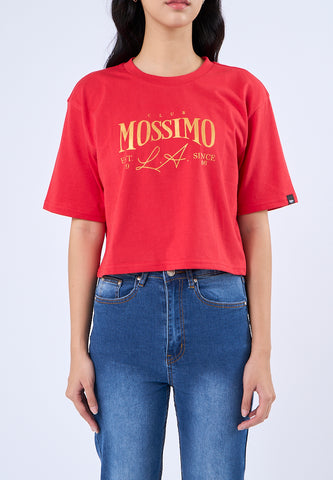 Mossimo Sam Red Modern Cropped Fit Tee