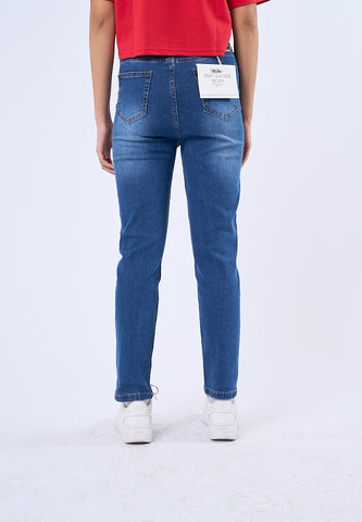 Mossimo Blanche Medium Blue Five Pocket Straight Jeans