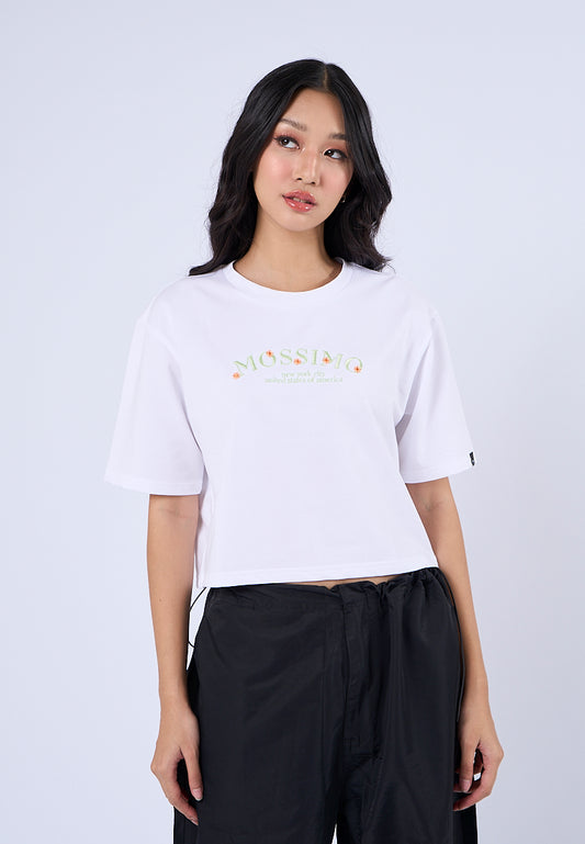 Mossimo Casey White Modern Cropped Fit Tee