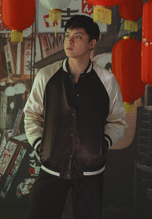 Mossimo Gekko Black Oversized Varsity Jacket