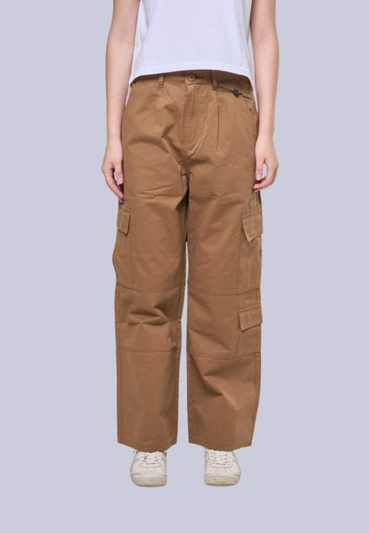 Mossimo Fiora Dark Khaki Straight Loose Mid Rise Cargo Jeans