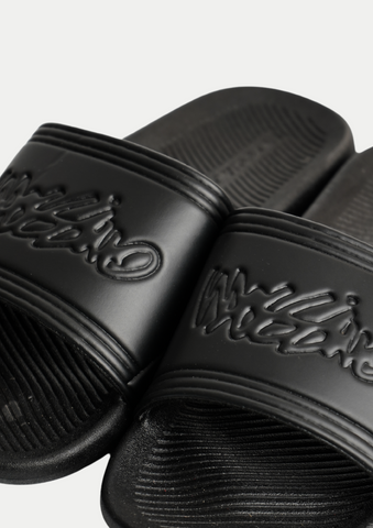 Black Mossimo Branding Men's Rubber Slides