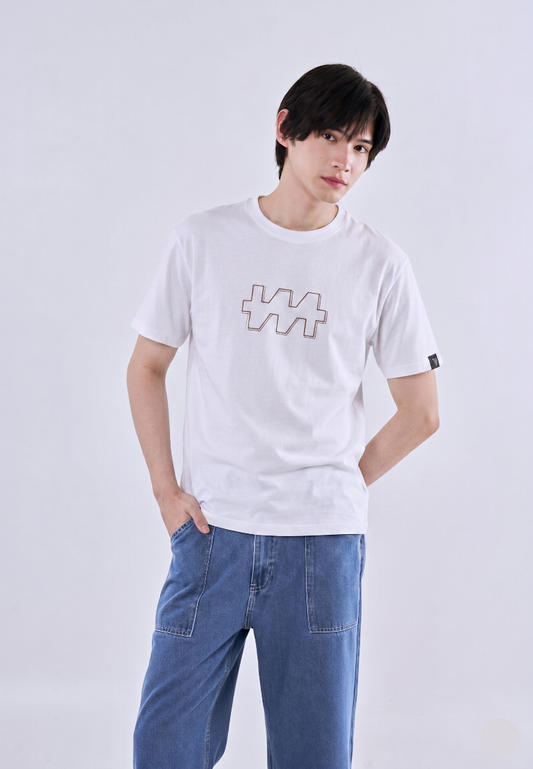 Mossimo John White Unisex Fit Tee