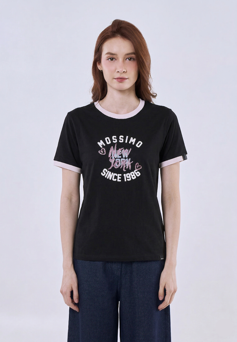 Mossimo Tahlia Black Classic Fit Tee For Women