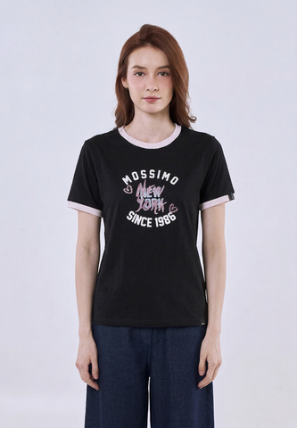 Mossimo Tahlia Black Classic Fit Tee For Women