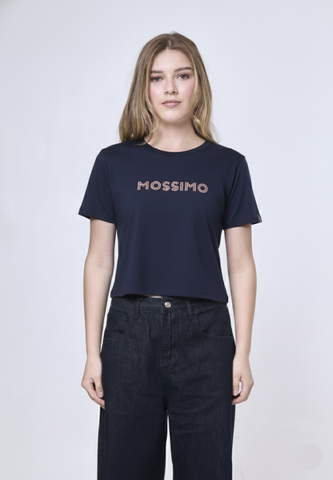 Mossimo Calliope Dark Blue Classic Cropped Fit Tee