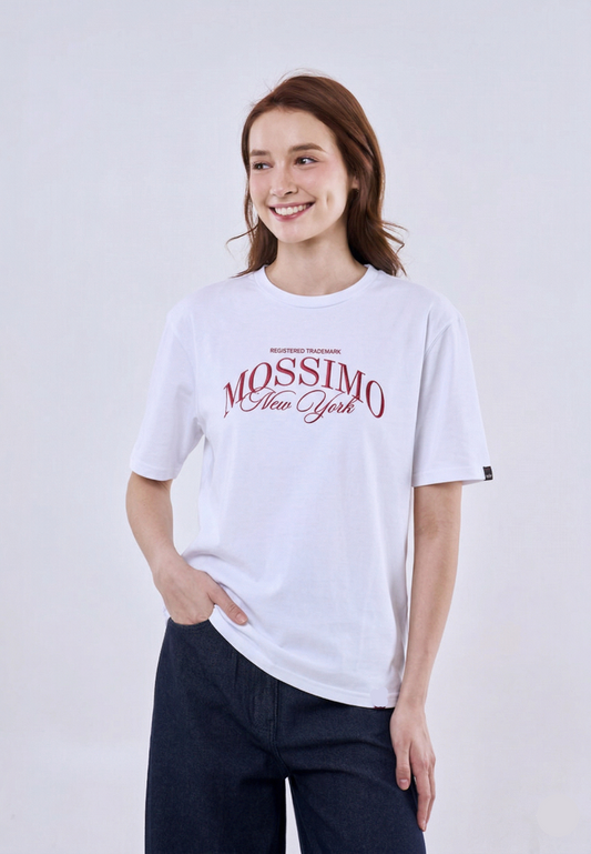 Mossimo Dahlia White Modern Fit Tee For Women