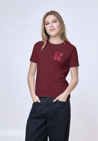 Mossimo Naomi Maroon Classic Fit Tee