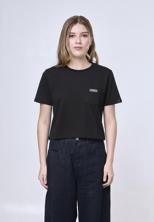 Mossimo Christabel Black Modern Cropped Fit Tee