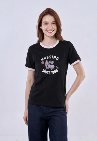 Mossimo Tahlia Black Classic Fit Tee For Women