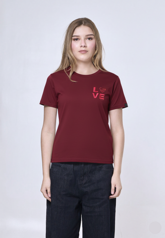Mossimo Naomi Maroon Classic Fit Tee