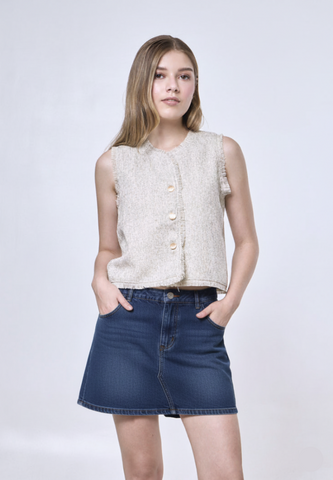 Mossimo Kaelen Dark Blue Denim Skort