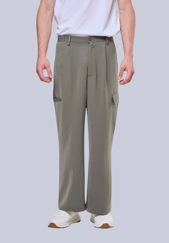 Mossimo Harvey Olive Straight Fit Flap Trousers Pants For Men