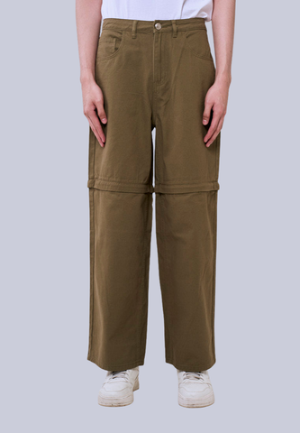 Mossimo Joey Olive Baggy Fit 2in1 Trouser Pants Shorts w/ Detachable Detail For Men