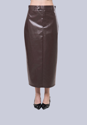 Mossimo Leonora Choco Leather Tailored Skirt