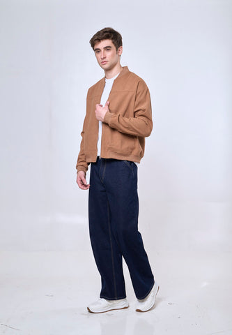 Mossimo Blaze Brown Boxy Suede Bomber Jacket