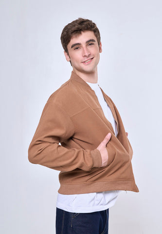 Mossimo Blaze Brown Boxy Suede Bomber Jacket