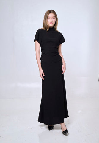 Mossimo Marian Black A-Line Midi Skirt