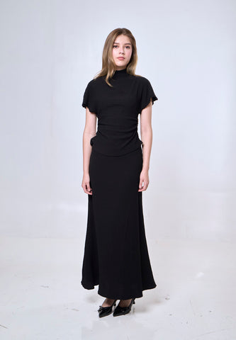 Mossimo Marian Black A-Line Midi Skirt