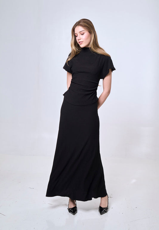 Mossimo Marian Black A-Line Midi Skirt