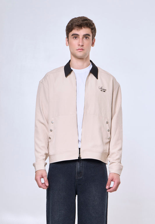 Mossimo Sonny Beige Boxy Zip Up Jacket For Men