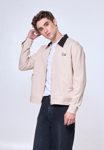 Mossimo Sonny Beige Boxy Zip Up Jacket For Men