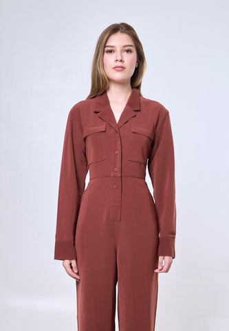 Mossimo Elodie Maroon Tailored Jumpsuit