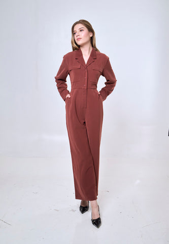 Mossimo Elodie Maroon Tailored Jumpsuit