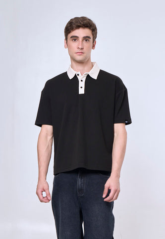 Mossimo Nilo Black Boxy Polo Shirt