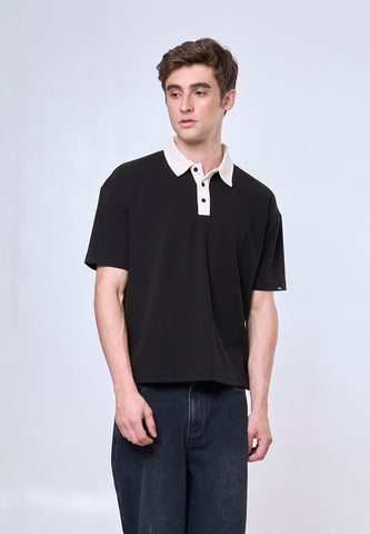 Mossimo Nilo Black Boxy Polo Shirt
