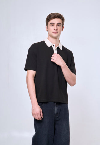 Mossimo Nilo Black Boxy Polo Shirt