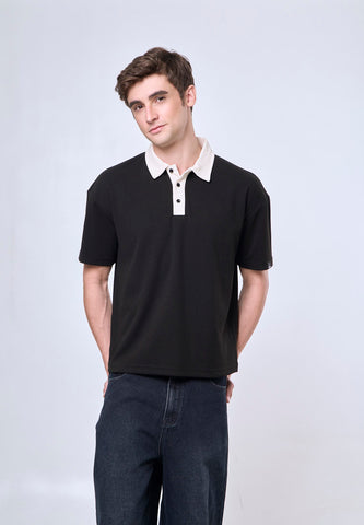 Mossimo Nilo Black Boxy Polo Shirt