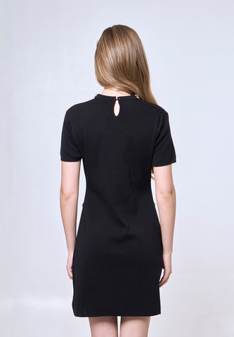 Mossimo Ayla Black Knitted w/ Beads Mini Dress For Women