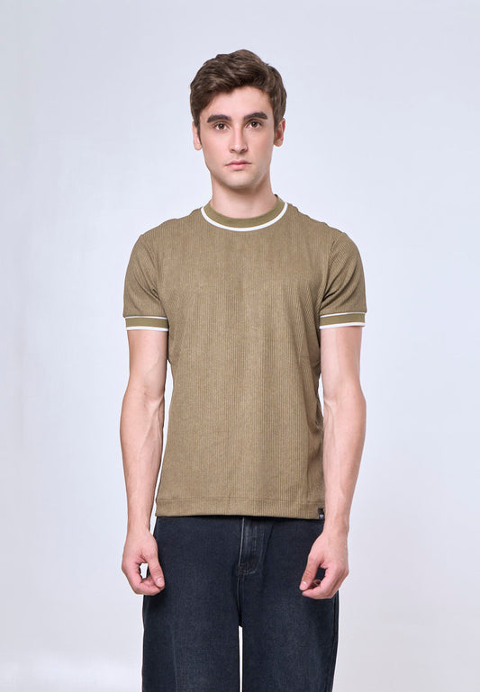 Mossimo Jett Olive Round Neck Classic Fit Top