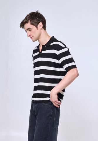 Mossimo Serio Black White Urban Stripes Polo Shirt